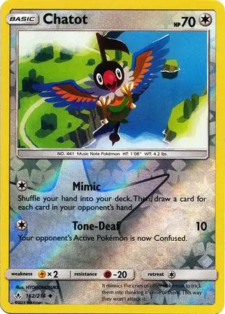 Chatot 162/214 (SM - Unbroken Bonds)  - Reverse Holofoil | Good Games Adelaide SA