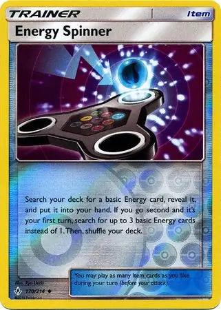 Energy Spinner 170/214 (SM - Unbroken Bonds)  - Reverse Holofoil | Good Games Adelaide SA