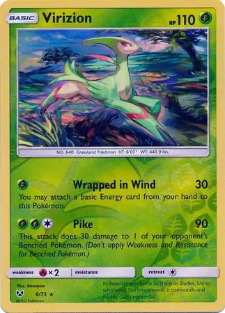 Virizion 8/73 (Shining Legends)  - Reverse Holofoil | Good Games Adelaide SA