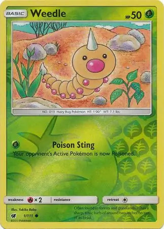 Weedle 1/111 (SM - Crimson Invasion)  - Reverse Holofoil | Good Games Adelaide SA