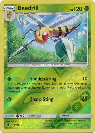 Beedrill 3/111 (SM - Crimson Invasion)  - Reverse Holofoil | Good Games Adelaide SA