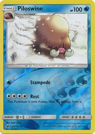 Piloswine 20/111 (SM - Crimson Invasion)  - Reverse Holofoil | Good Games Adelaide SA