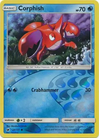 Corphish 24/111 (SM - Crimson Invasion)  - Reverse Holofoil | Good Games Adelaide SA