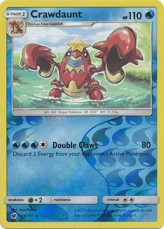 Crawdaunt 25/111 (SM - Crimson Invasion)  - Reverse Holofoil | Good Games Adelaide SA