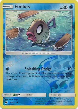 Feebas 26/111 (SM - Crimson Invasion)  - Reverse Holofoil | Good Games Adelaide SA