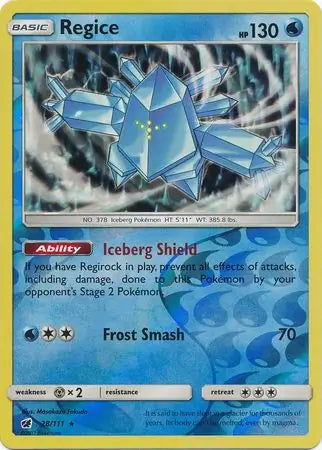 Regice 28/111 (SM - Crimson Invasion)  - Reverse Holofoil | Good Games Adelaide SA