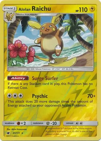 Alolan Raichu 31/111 (SM - Crimson Invasion)  - Reverse Holofoil | Good Games Adelaide SA