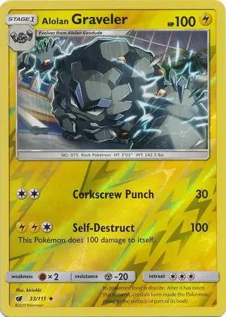Alolan Graveler 33/111 (SM - Crimson Invasion)  - Reverse Holofoil | Good Games Adelaide SA