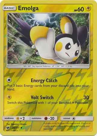 Emolga 35/111 (SM - Crimson Invasion)  - Reverse Holofoil | Good Games Adelaide SA