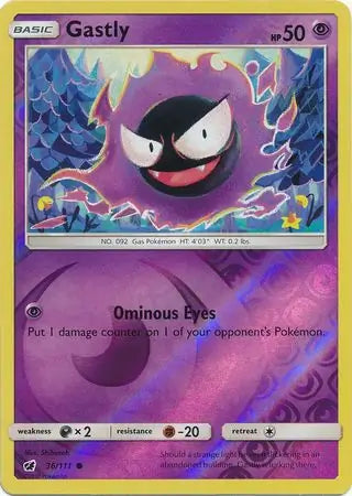 Gastly 36/111 (SM - Crimson Invasion)  - Reverse Holofoil | Good Games Adelaide SA