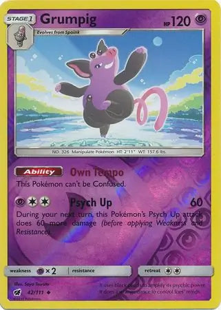 Grumpig 42/111 (SM - Crimson Invasion)  - Reverse Holofoil | Good Games Adelaide SA