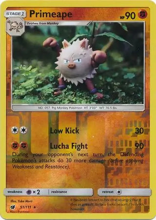 Primeape 51/111 (SM - Crimson Invasion)  - Reverse Holofoil | Good Games Adelaide SA