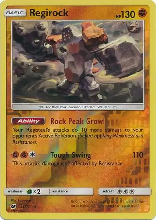Regirock 53/111 (SM - Crimson Invasion)  - Reverse Holofoil | Good Games Adelaide SA