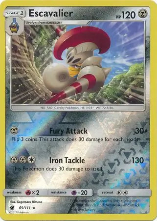 Escavalier 69/111 (SM - Crimson Invasion)  - Reverse Holofoil | Good Games Adelaide SA