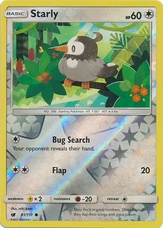 Starly 81/111 (SM - Crimson Invasion)  - Reverse Holofoil | Good Games Adelaide SA