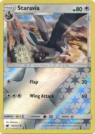 Staravia 82/111 (SM - Crimson Invasion)  - Reverse Holofoil | Good Games Adelaide SA