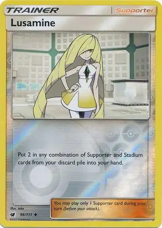 Lusamine 96/111 (SM - Crimson Invasion)  - Reverse Holofoil | Good Games Adelaide SA