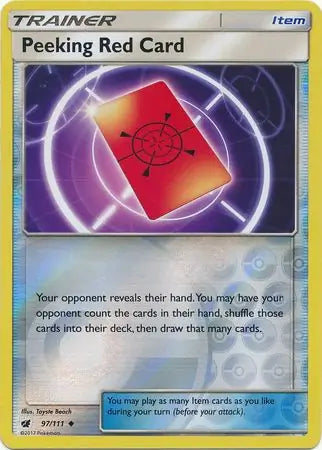 Peeking Red Card 97/111 (SM - Crimson Invasion)  - Reverse Holofoil | Good Games Adelaide SA