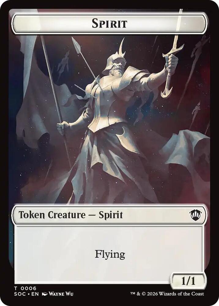 Spirit 0006 Illusion Double Sided Token 6 // 7 (Commander: Secrets of Strixhaven)  | Good Games Adelaide SA