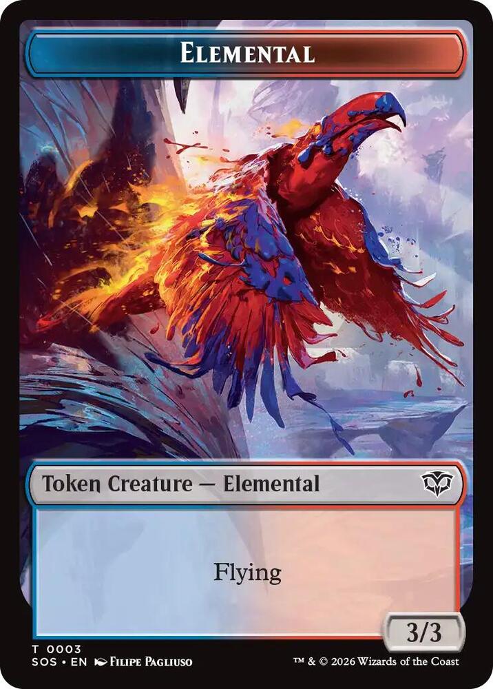 Elemental 0003 Treasure Double Sided Token 3 // 12 (Secrets of Strixhaven)  | Good Games Adelaide SA