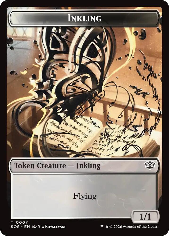 Inkling 0007 Spirit 0011 Double Sided Token 7 // 11 (Secrets of Strixhaven)  - Foil | Good Games Adelaide SA