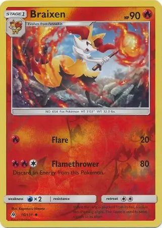 Braixen 16/131 (SM - Forbidden Light)  - Reverse Holofoil | Good Games Adelaide SA