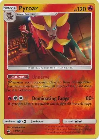 Pyroar 19/131 (SM - Forbidden Light)  - Reverse Holofoil | Good Games Adelaide SA