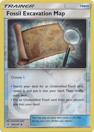 Fossil Excavation Map 107/131 (SM - Forbidden Light)  - Reverse Holofoil | Good Games Adelaide SA