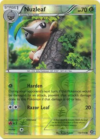 Nuzleaf 10/114 (XY - Steam Siege)  - Reverse Holofoil | Good Games Adelaide SA