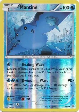 Mantine 27/114 (XY - Steam Siege)  - Reverse Holofoil | Good Games Adelaide SA