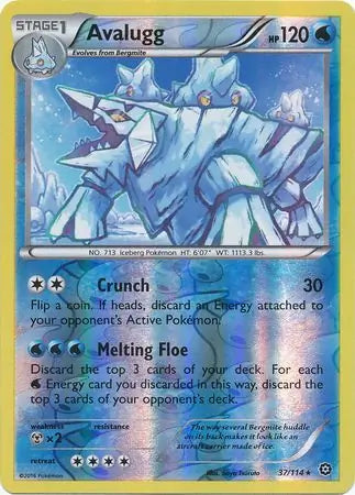 Avalugg 37/114 (XY - Steam Siege)  - Reverse Holofoil | Good Games Adelaide SA