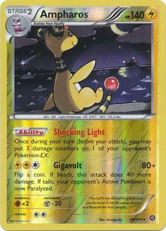 Ampharos 40/114 (XY - Steam Siege)  - Reverse Holofoil | Good Games Adelaide SA