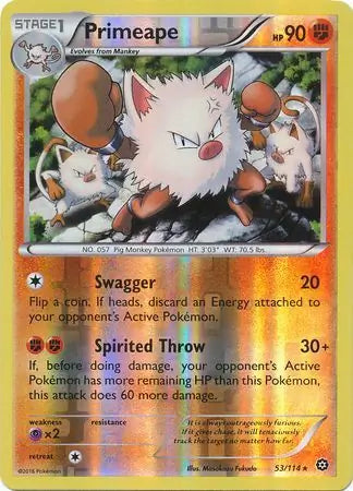 Primeape 53/114 (XY - Steam Siege)  - Reverse Holofoil | Good Games Adelaide SA