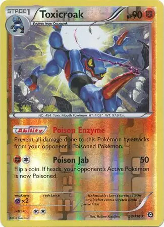 Toxicroak 59/114 (XY - Steam Siege)  - Reverse Holofoil | Good Games Adelaide SA