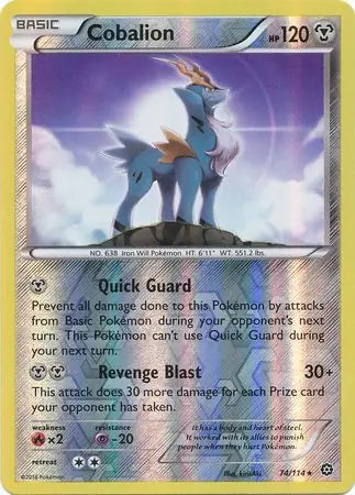 Cobalion 74/114 (XY - Steam Siege)  - Reverse Holofoil | Good Games Adelaide SA
