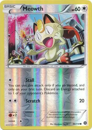 Meowth 88/114 (XY - Steam Siege)  - Reverse Holofoil | Good Games Adelaide SA
