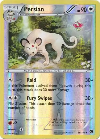 Persian 89/114 (XY - Steam Siege)  - Reverse Holofoil | Good Games Adelaide SA