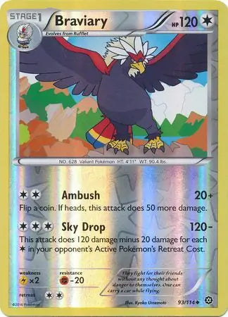 Braviary 93/114 (XY - Steam Siege)  - Reverse Holofoil | Good Games Adelaide SA