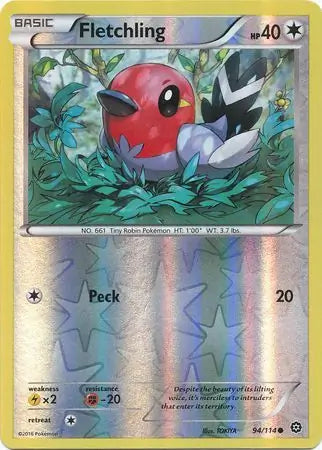 Fletchling 94/114 (XY - Steam Siege)  - Reverse Holofoil | Good Games Adelaide SA