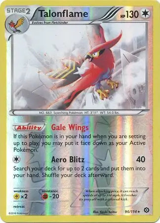 Talonflame 96/114 (XY - Steam Siege)  - Reverse Holofoil | Good Games Adelaide SA