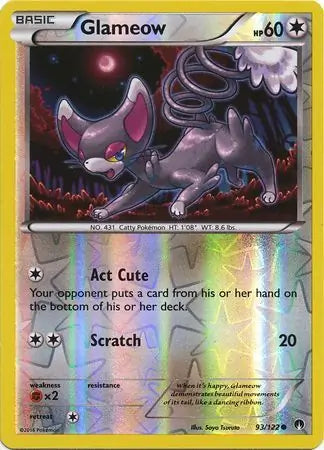 Glameow 93/122 (XY - BREAKpoint)  - Reverse Holofoil | Good Games Adelaide SA