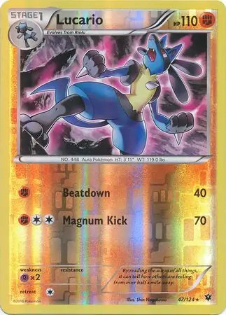 Lucario 47/124 (XY - Fates Collide)  - Reverse Holofoil | Good Games Adelaide SA