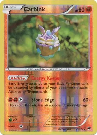 Carbink 49/124 (XY - Fates Collide)  - Reverse Holofoil | Good Games Adelaide SA