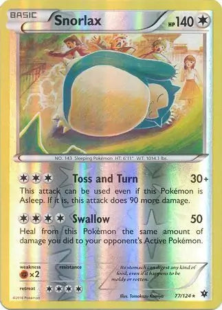 Snorlax 77/124 (XY - Fates Collide)  - Reverse Holofoil | Good Games Adelaide SA