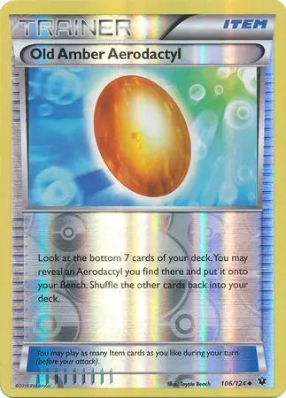 Old Amber Aerodactyl 106/124 (XY - Fates Collide)  - Reverse Holofoil | Good Games Adelaide SA