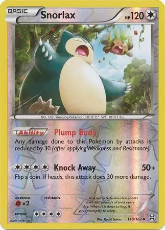 Snorlax 118/162 (XY - BREAKthrough)  - Reverse Holofoil | Good Games Adelaide SA