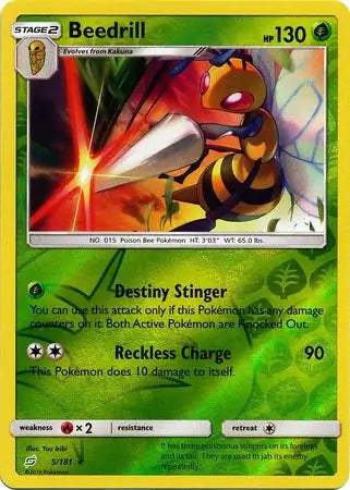 Beedrill 5/181 (SM - Team Up)  - Reverse Holofoil | Good Games Adelaide SA
