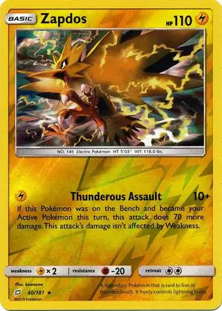 Zapdos 40/181 (SM - Team Up)  - Reverse Holofoil | Good Games Adelaide SA