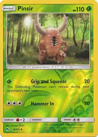 Pinsir 4/214 (SM - Lost Thunder)  - Reverse Holofoil | Good Games Adelaide SA