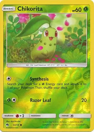 Chikorita 5/214 (SM - Lost Thunder)  - Reverse Holofoil | Good Games Adelaide SA
